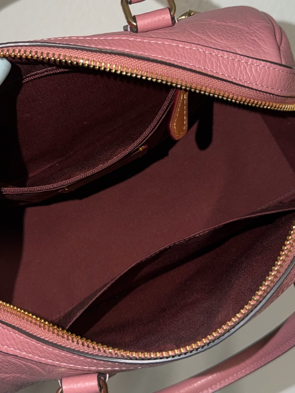 Coach Rowan Signature Leather Satchel Peony - Picture 8 of 9